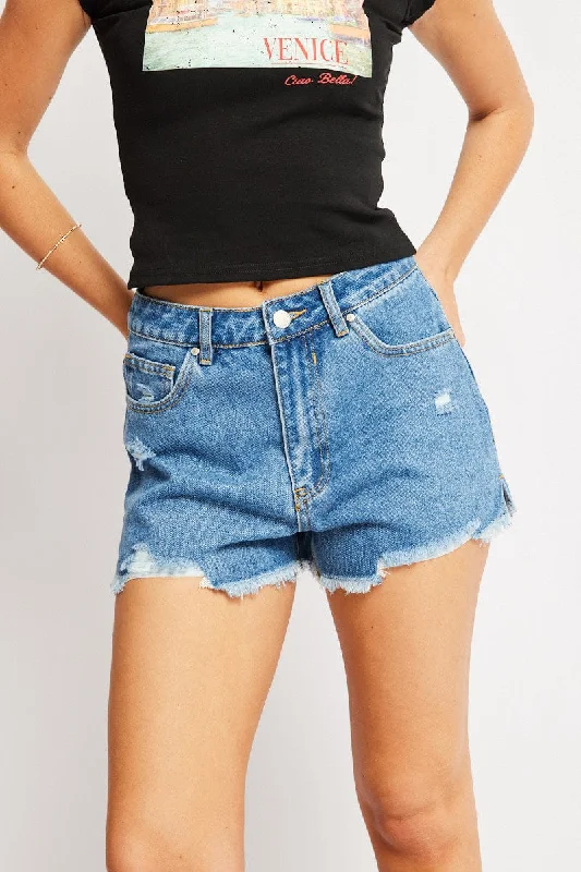 Today’s Deals, Tomorrow’s Regrets!Denim Ripped Denim Short Mid Rise