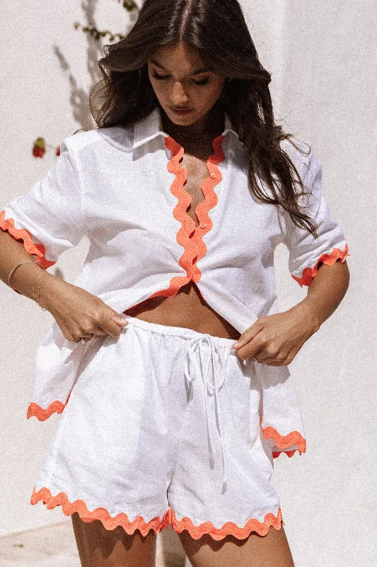 Unbeatable Prices!Harry Shorts - White/Melon