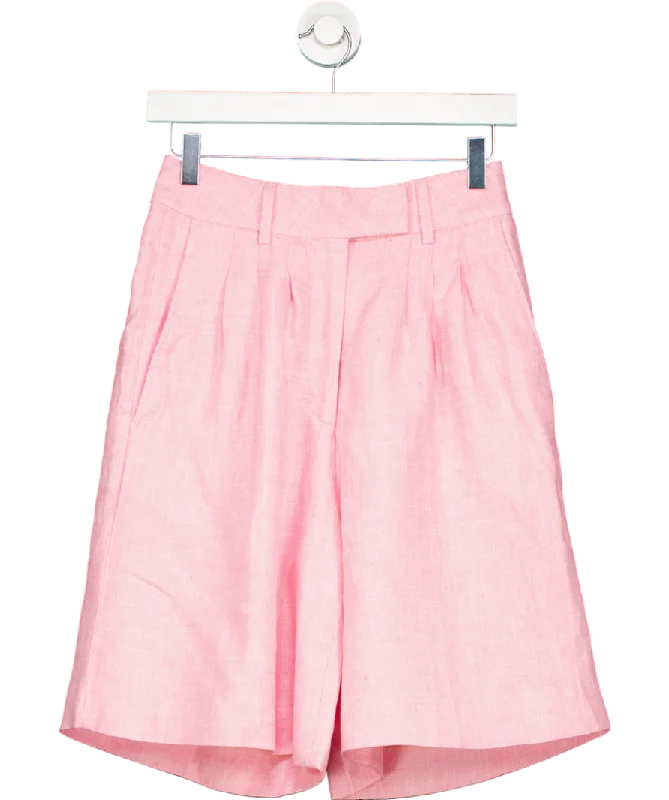 Everything Must Go!Remain Birger Christensen Pink Kiki Wide-leg Linen Shorts UK 6