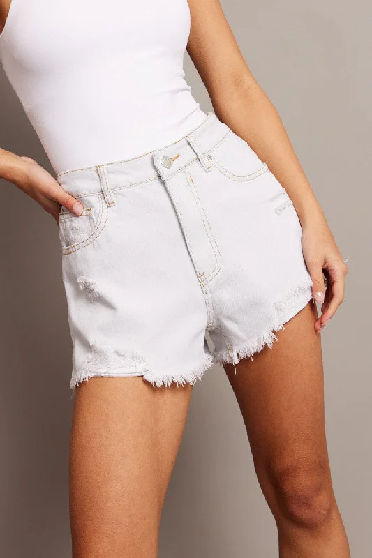 Stock Up and Save!Denim Ripped Denim Short Mid Rise