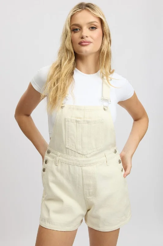 Time to Save Big!White Overall Shorts