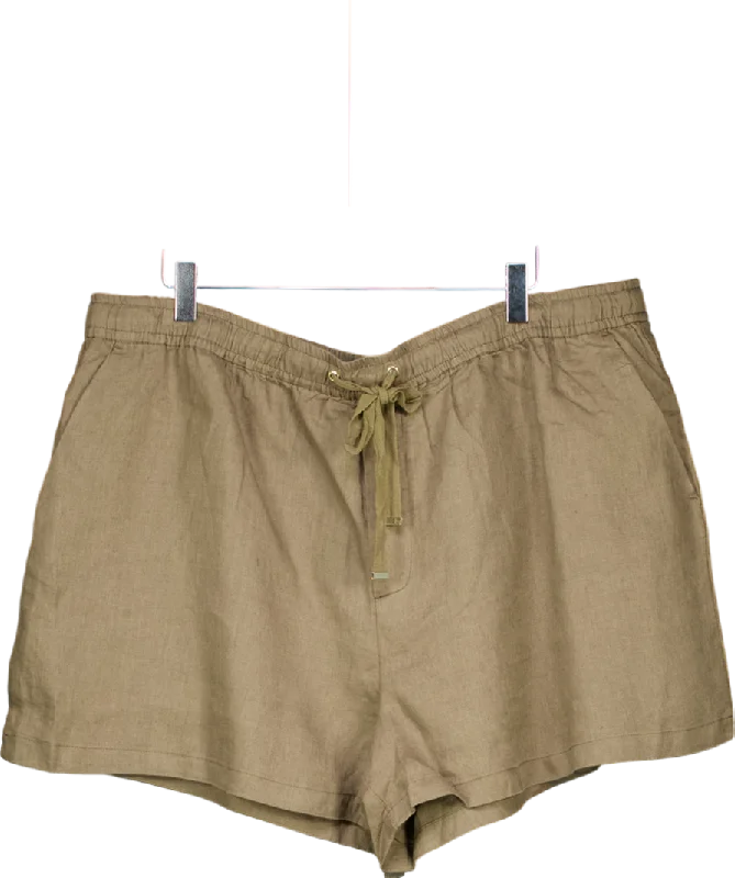 Exclusive Deals Just for You!MANGO Green Straight-fit Linen Shorts UK XXL