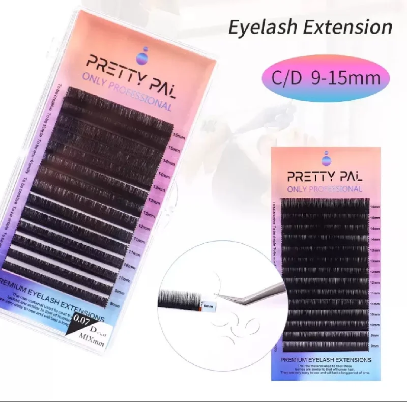 PRETTY PAL cross-border wholesale grafting eyelashes weaving C/D curling eyelashes natural soft manual blooming eyelashes