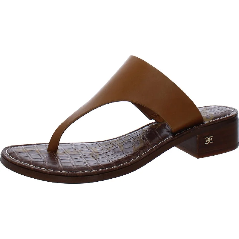 Womens Leather Slip On Thong Sandals