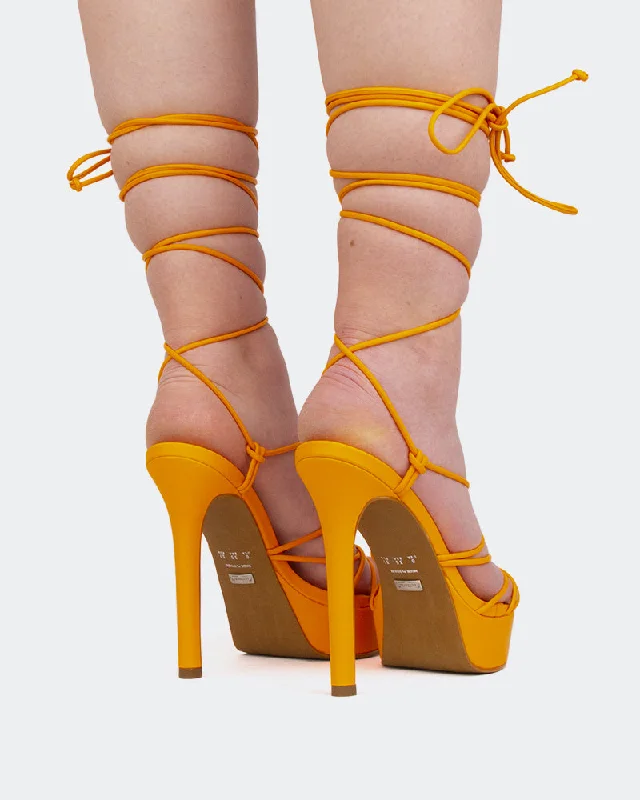 Nevis, Orange Leather/Cuir Orange