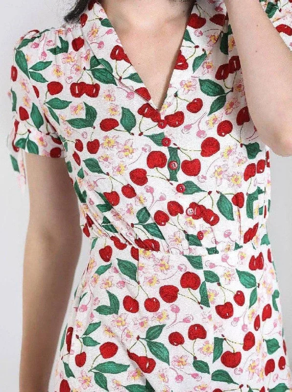 HELL BUNNY SIMONA CHERRIES PLAYSUIT