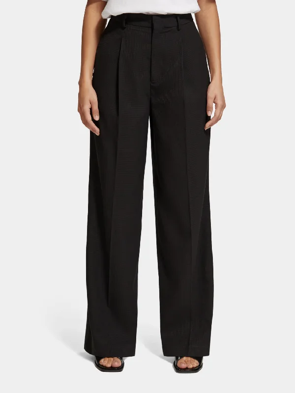 Rose pleated high-rise pants