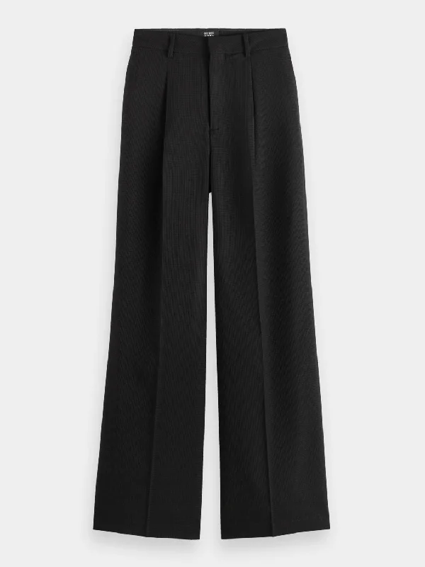 Rose pleated high-rise pants