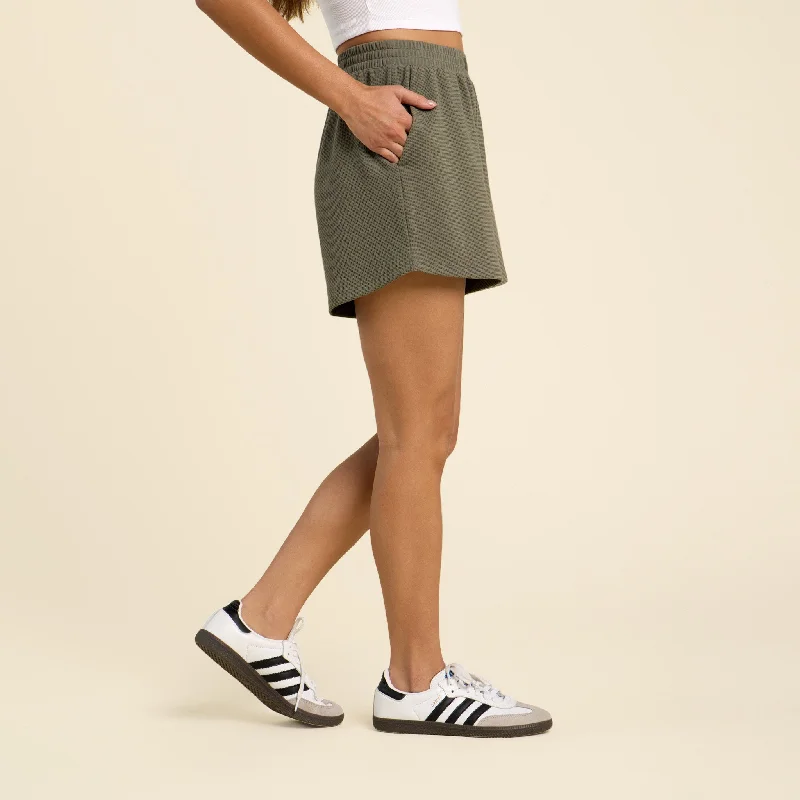 Sporty Waffle Shorts | Olive