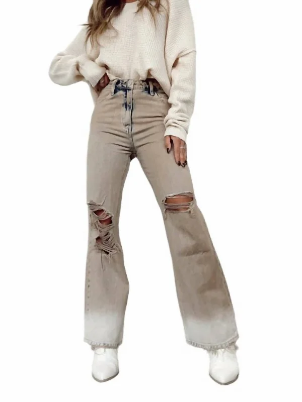 Crazy Discounts Inside!90's Vintage Flare Jeans In Burnt