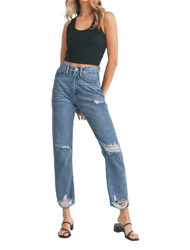 Flash Deals – Act Quickly!High Rise Ankle Length Jean In Medium Denim