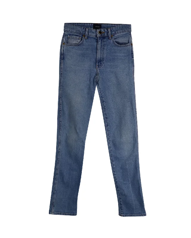 Save Money, Shop Happy!Khaite Slim-Fit Jeans in Blue Cotton