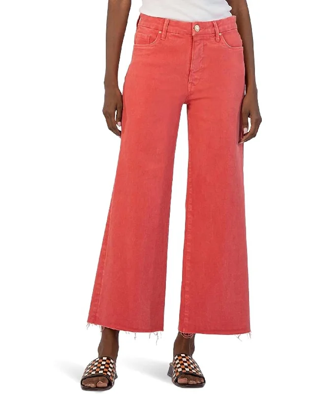 Limited Stock Available!Meg High Rise Wide Leg Jean In Strawberry