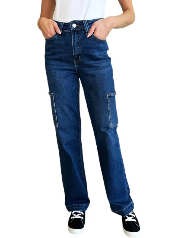 Save More Than Ever!Modern Cargo Jeans In Dark Indigo