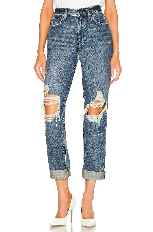 Exclusive Offers You’ll Love!Presley High Rise Relaxed Roller Jean In Eternal-Distressed