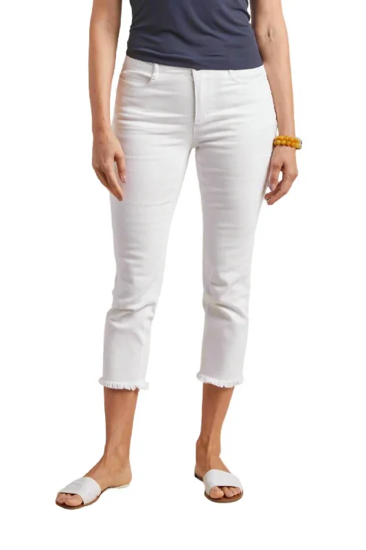 Buy More, Save More!Stretch Denim Capri Jeans In White