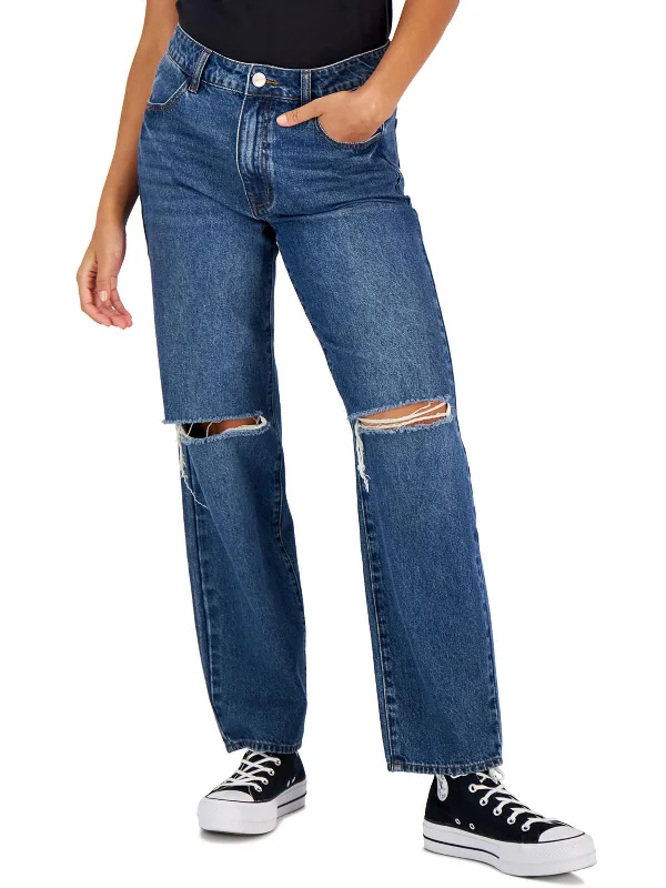 Seasonal Sale – Shop Now!Womens Mid Rise Medium Wash Straight Leg Jeans