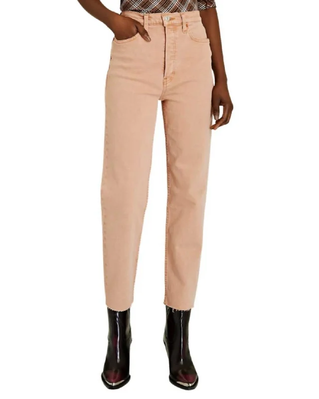 Bigger Savings, Better Shopping!70's High Rise Stove Pipe Jeans In Washed Khaki