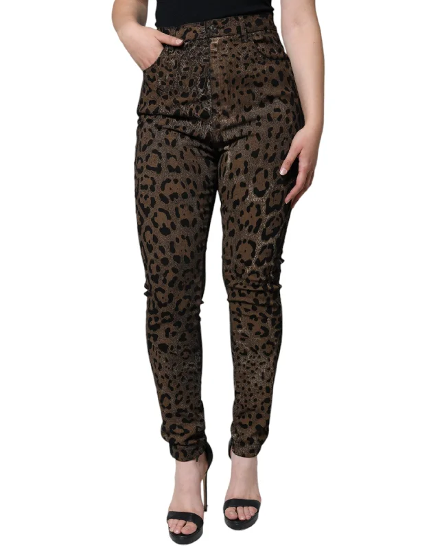 Save Up to 50% Off!Dolce & Gabbana  Leopard Cotton Skinny blue Women's Jeans