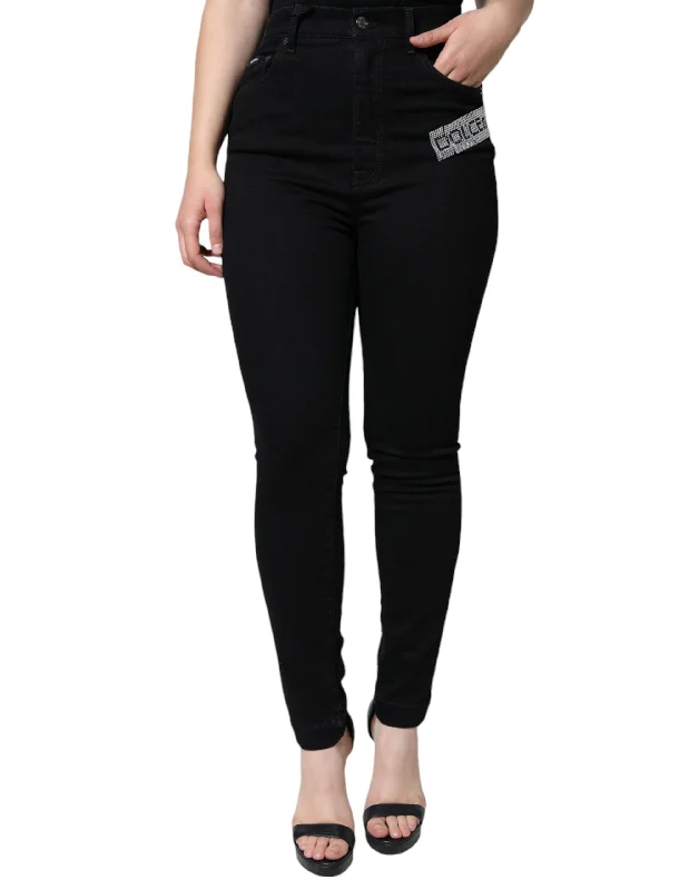 Hurry, Sale Ends Soon!Dolce & Gabbana  Logo Mid Waist Skinny blue Women's Jeans
