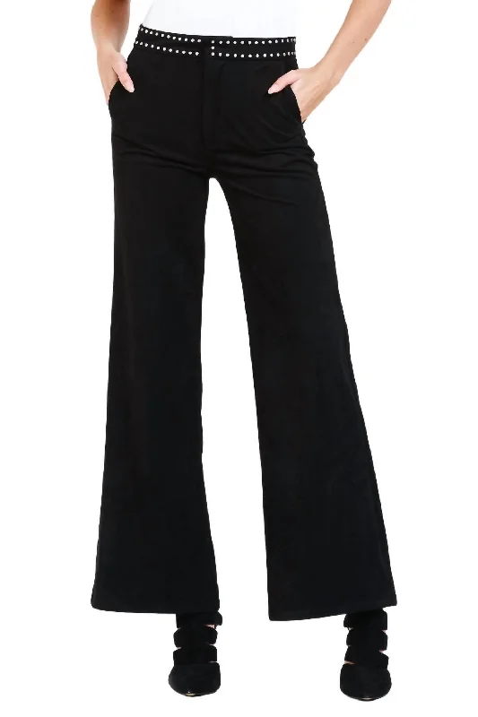 Exclusive Offers You’ll Love!Fiona Lee Wide Leg Jeans In Black Suede