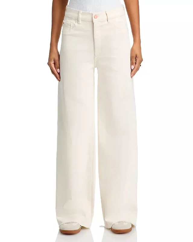 Flash Sale – Act Fast!Hepburn Wide Leg High Rise Vintage Jeans In Eggshell