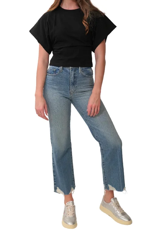 Your Shopping Wish, Our Discount Command!Le Jane Crop Jeans In Varsity Blues Chew