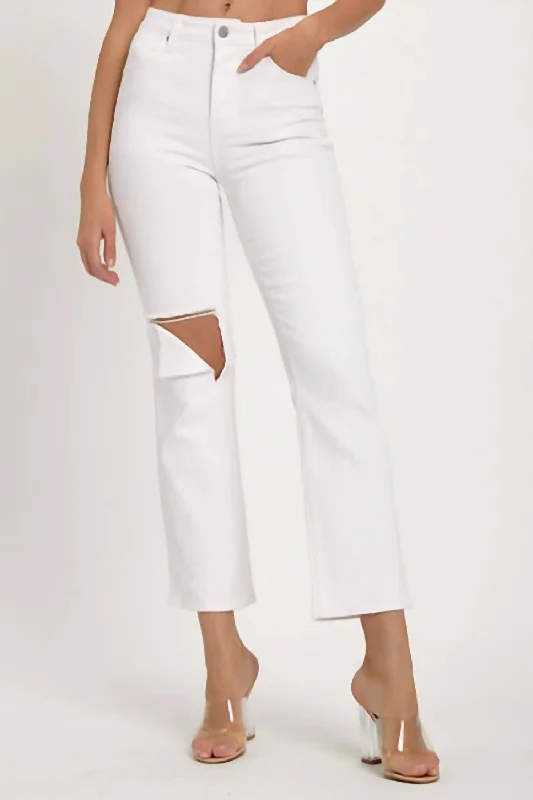 Find the Best Deals Here!Relaxed Distressed Denim Jean In White