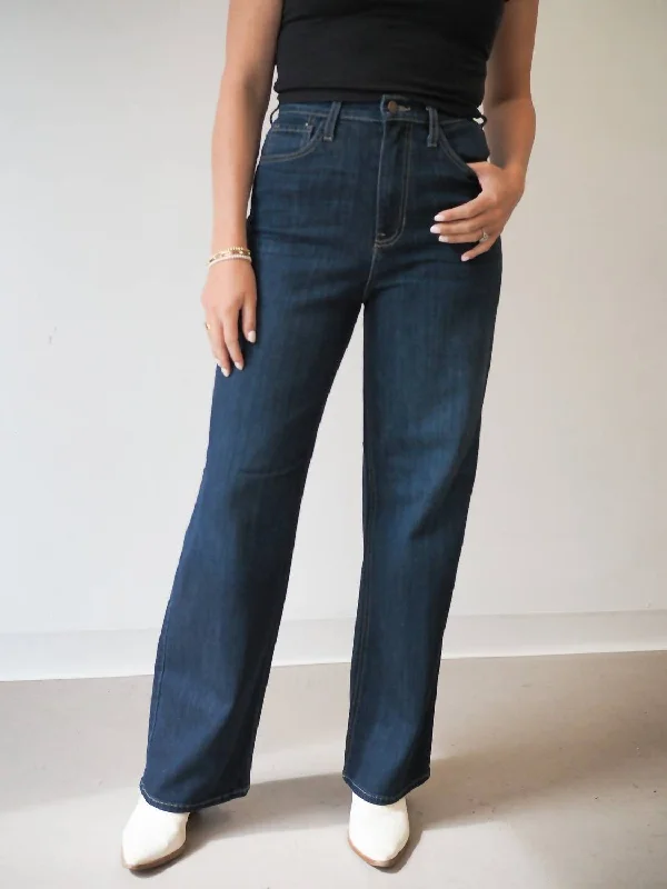 Special Discounts Inside!Retro Wide Straight Jean In Dark Denim