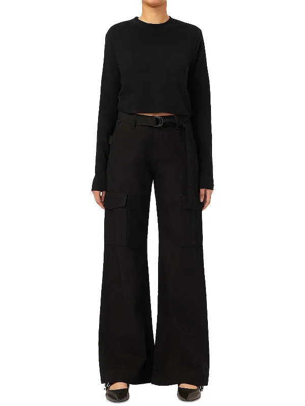 Shop Early, Save Big!Womens Belted Wide Leg Cargo Jeans