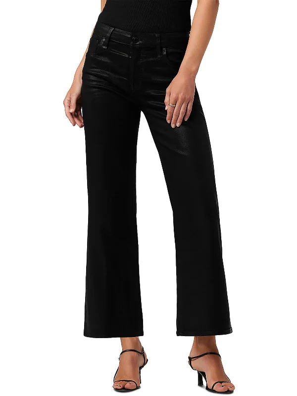 Get the Best for Less!Womens Coated Denim Wide Leg Jeans
