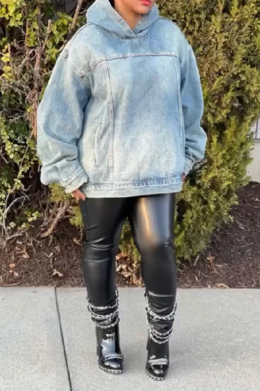 Hurry! While Supplies Last!Gradient Casual Hooded Denim Pullover