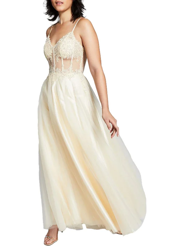 Today Only – Don’t Miss It!Juniors    Womens Corset Maxi Evening Dress