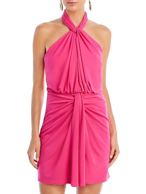 Amazing Prices You Can’t Resist!Kaily Womens Blouson Mini Halter Dress