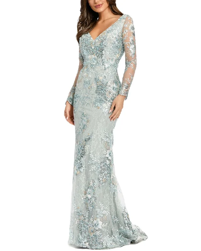 Get the Best for Less!Mac Duggal Embellished V Neck Illusion Gown