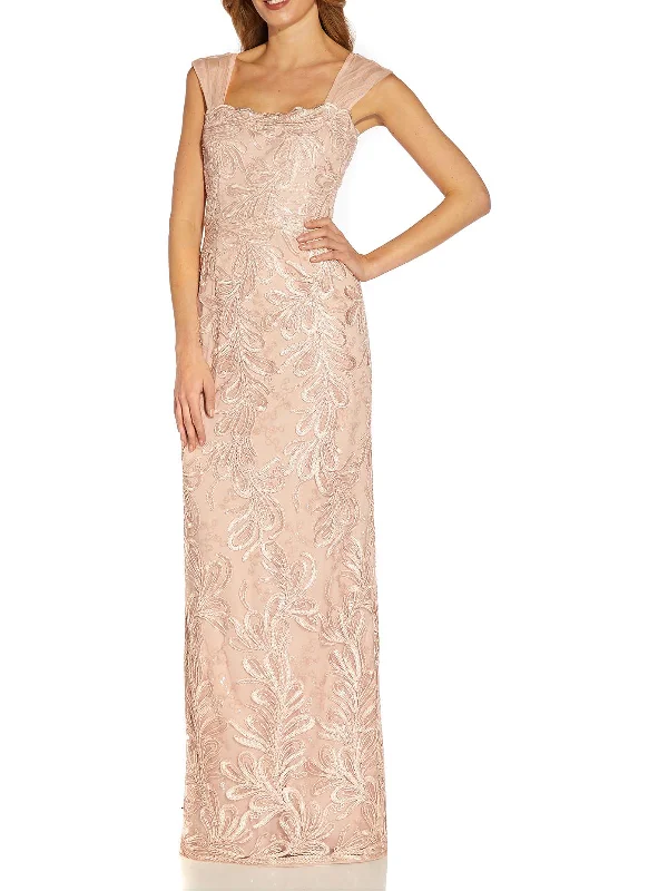 Get More, Spend Less – Shop Now!Petites Womens Embroidered Sleeveless Evening Dress