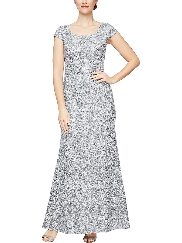 Huge Price Cuts Await!Petites Womens Lace Maxi Evening Dress