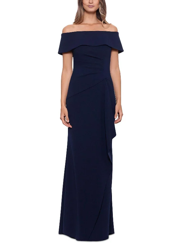 Your Best Deals Are Here!Petites Womens Off-The-Shoulder Maxi Evening Dress