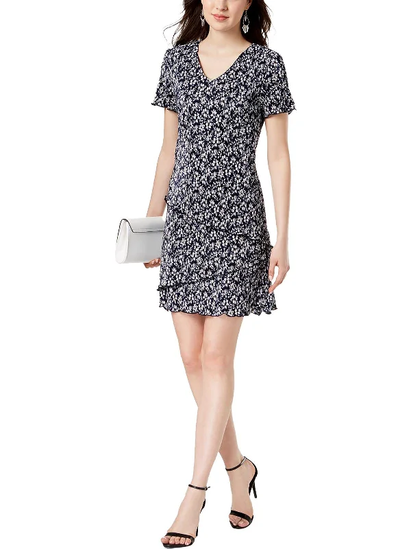 Unmissable Offers Await!Petites Womens V-Neck Knee Shift Dress