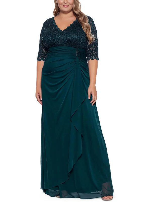 Flash Deals – Act Quickly!Plus Womens Lace Embellished Evening Dress