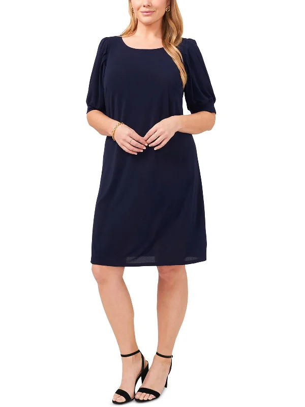 Must-Have Deals Inside!Plus Womens Puff Sleeve Knee-Length Sheath Dress