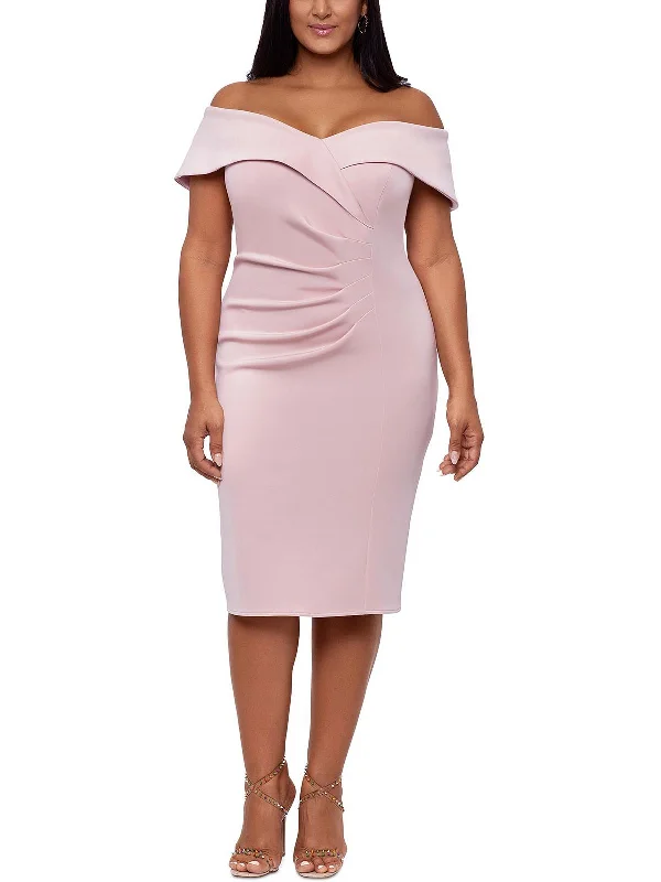 Don’t Wait – Shop Today!Plus Womens Sweetheart Neck Midi Cocktail and Party Dress