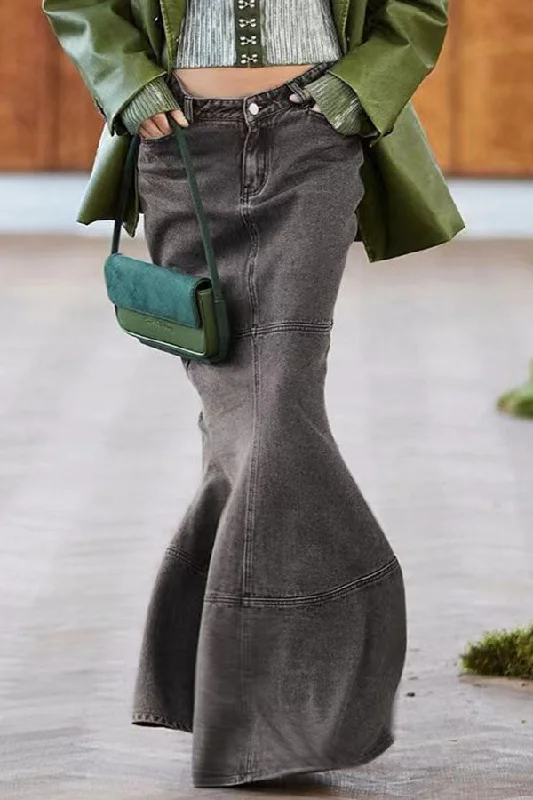 Your Favorite Sale is Back!Solid Color Denim Smart Fishtail Skirt