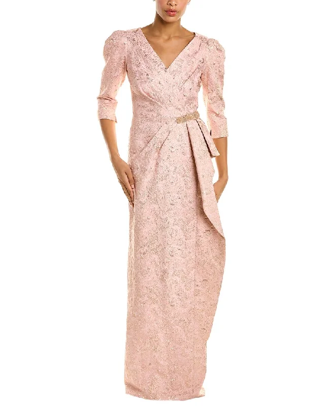 Seasonal Sale – Shop Now!Teri Jon Surplice Column Gown