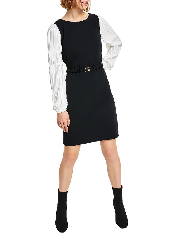 Save More When You Shop More!Womens Belted Midi Wear to Work Dress