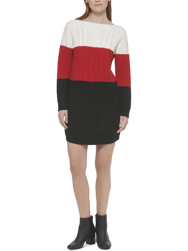 Unmissable Offers Await!Womens Cable Knit Mini Sweaterdress