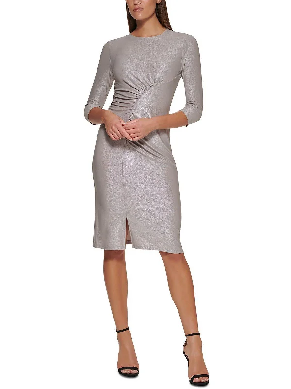 Best Deals Just for You!Womens Foil Midi Cocktail and Party Dress