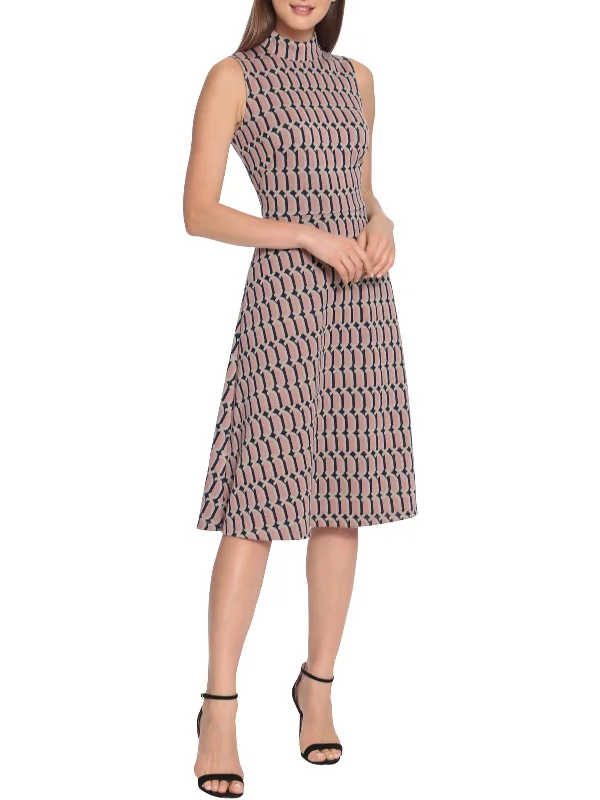 Buy More, Save More!Womens Knit Mid Calf Fit & Flare Dress