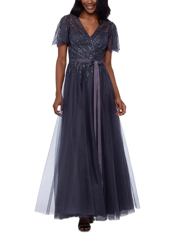 Your Dream Deal is Here!Womens Mesh Embelished Evening Dress