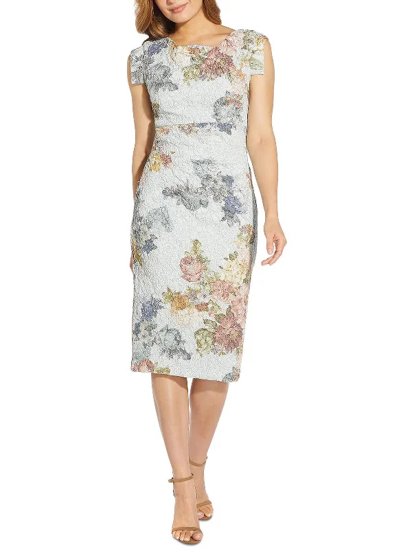 Shop Before It’s Gone!Womens Metallic Midi Cocktail and Party Dress